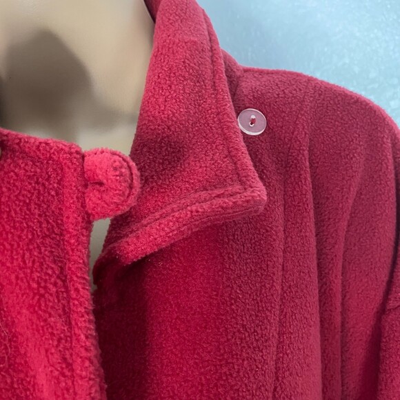 L.L. Bean Womens Red Maxi Long Sleeve Fleece Robe Size Large - Picture 8 of 10